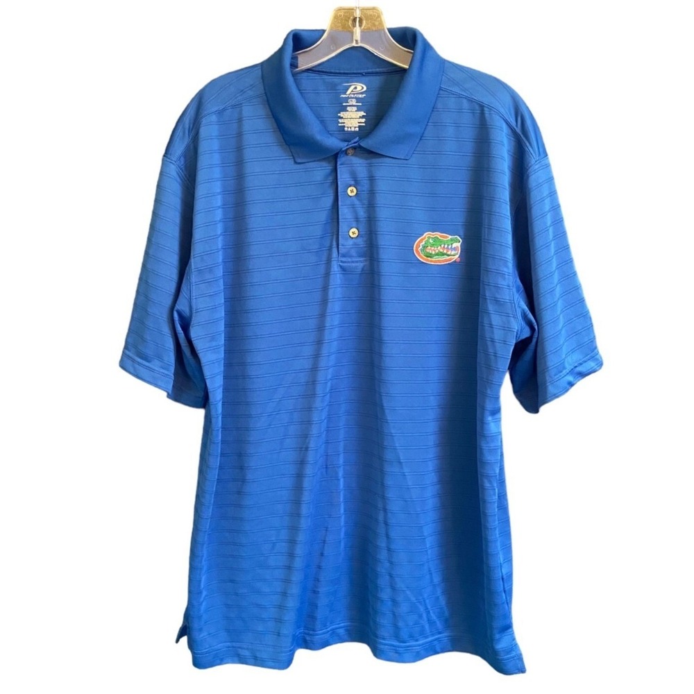 Pro Player Florida Gators Mens Large Blue Striped Performance Polo Shirt NCAA